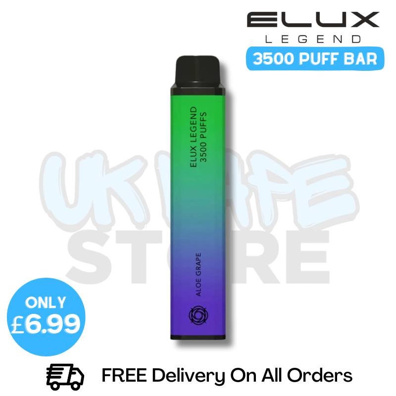 Buy Online Aloe Grape Elux Legend 3500 Puff Vape Kit - ONLY £6.99 - UK Vape Store