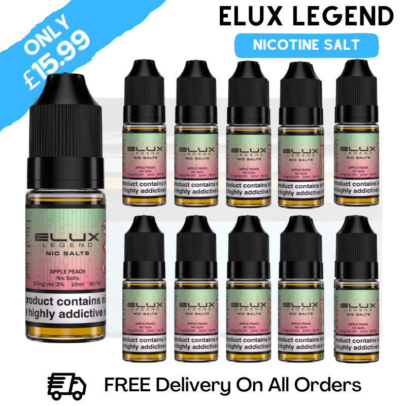 Shop Apple Peach Elux Legend Nicotine Salt Pack Of 10 - UK Vape World