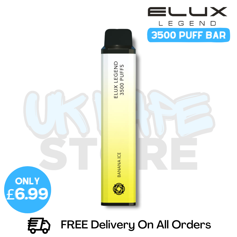 Buy Online Banana Ice Elux Legend 3500 Puff Vape Kit - ONLY £6.99 - UK Vape Store