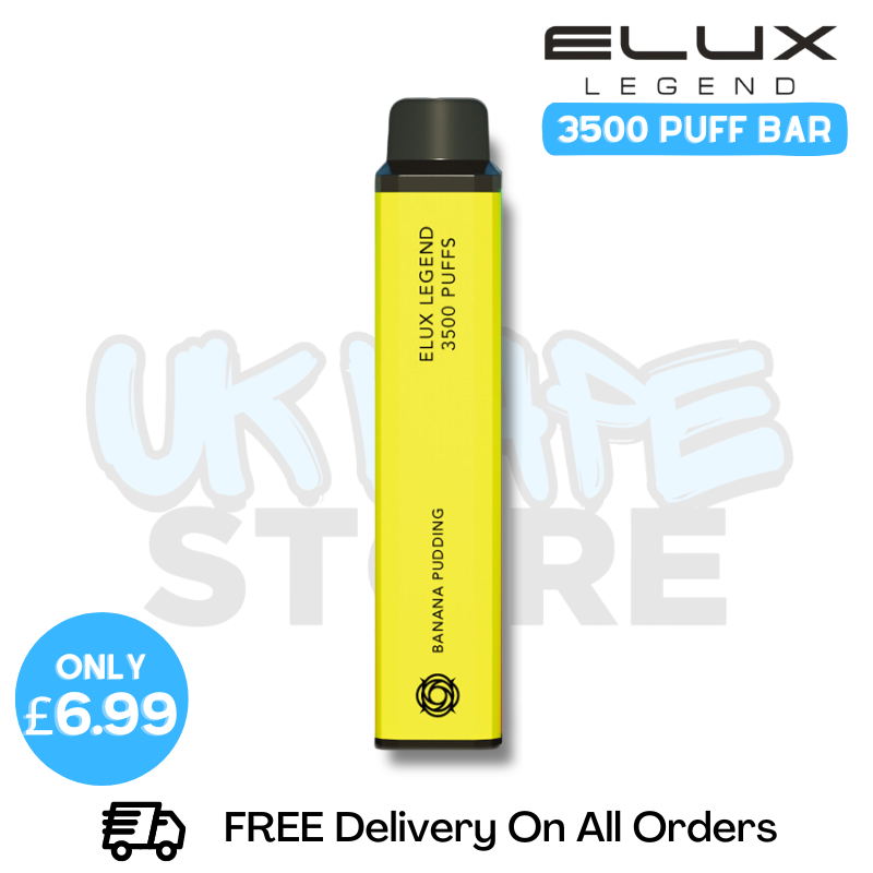 Shop Banana Pudding Elux Legend 3500 Puff Vape Kit - ONLY £6.99 - UK Vape World