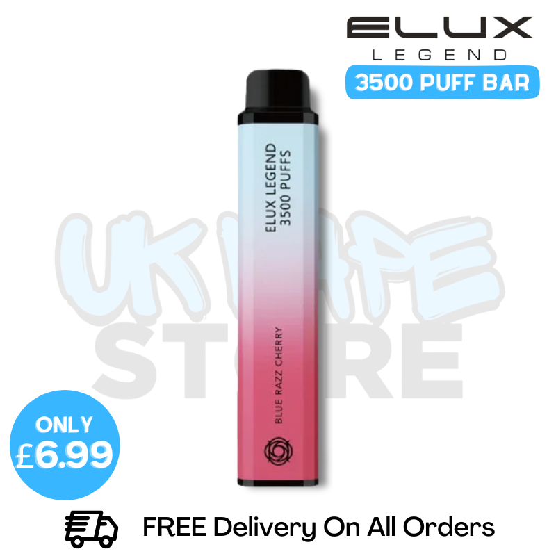 Shop Blue Razz Cherry Elux Legend 3500 Puff Vape Kit - ONLY £6.99 - UK Vape Store