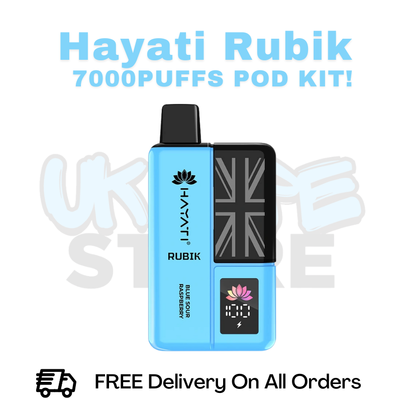 Buy Online Blue Sour Raspberry Hayati Rubik 7000 7K Puff Pod Kit - £6.99
