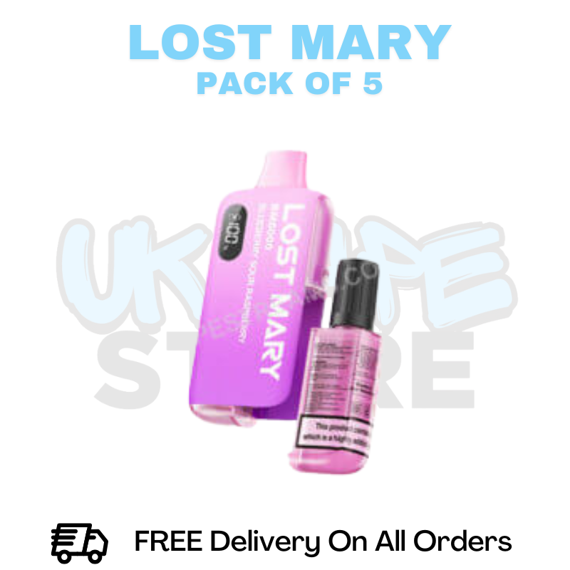 Buy Online Blue Sour Raspberry Lost Mary BM6000 6K Puff Box Of 5