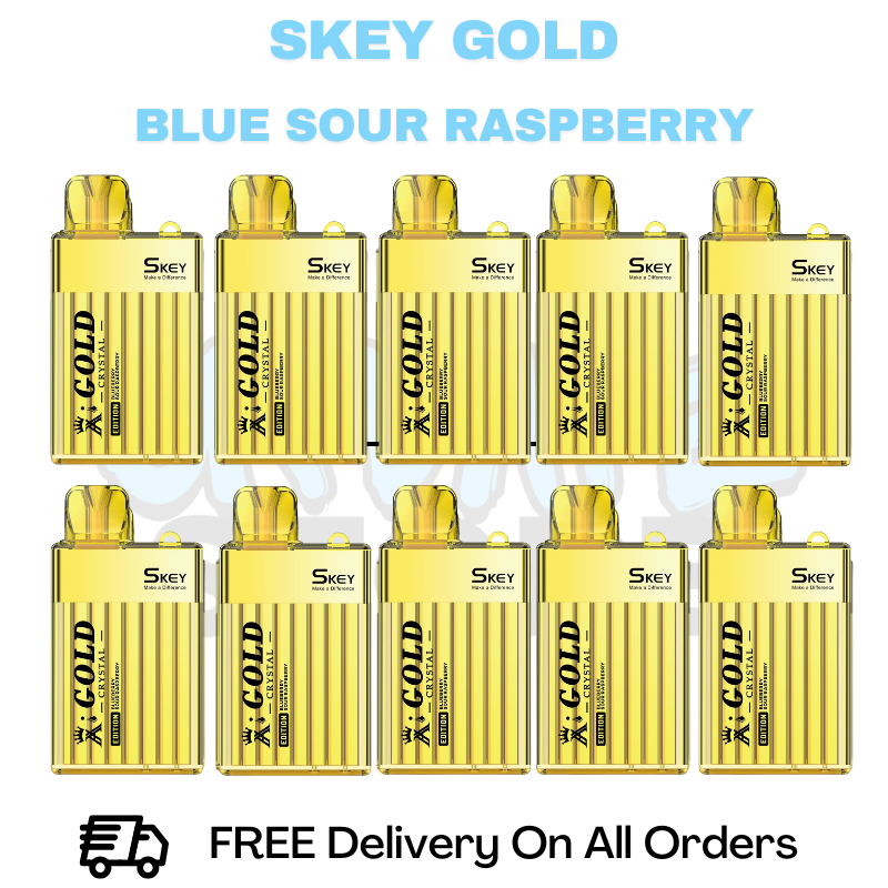 Buy Online Blue Sour Raspberry SKEY Crystal Gold 600 Box Of 10