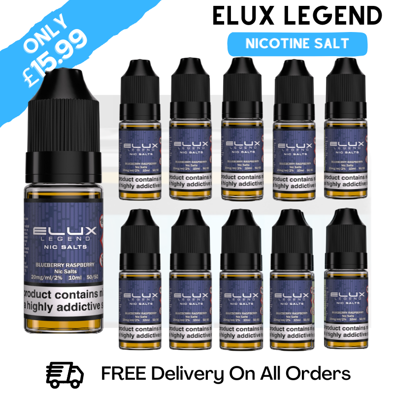 Blueberry Raspberry Elux Legend Nicotine Salt Pack Of 10