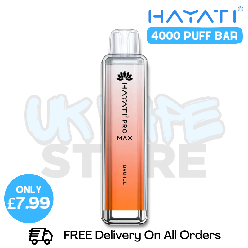 Shop Bru ICE Hayati Pro Max 4000Puffs 4K Disposable - Only £7.99 - UK Vape Store