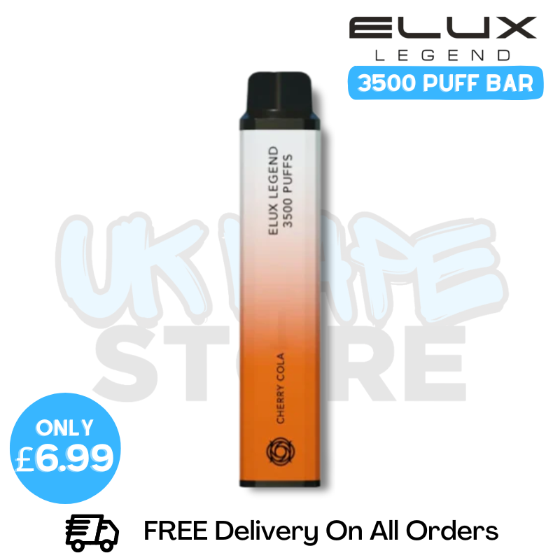 Buy Online Cherry Cola Elux Legend 3500 Puff Vape Kit - ONLY £6.99 - UK Vape Store