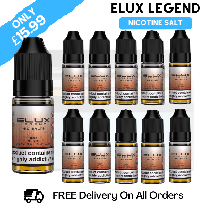 Buy Online Cola Elux Legend Nicotine Salt Pack Of 10 - UK Vape Store