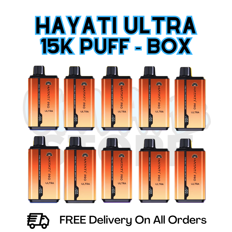 Buy Online Cola Ice/ Orange Lemon & Lime Hayati Pro Ultra 15K Puffs Box Of 10 - £85.99
