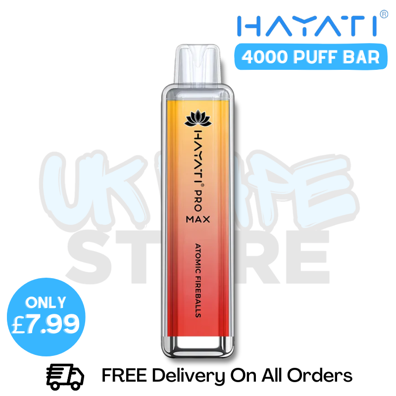 Buy Online Atomic Fireballs, Hayati Pro Max 4000Puffs 4K Disposable - Only £7.99 - UK Vape Store