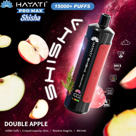 Buy Online Double Apple Hayati Shisha 15K Puff Vape Kit