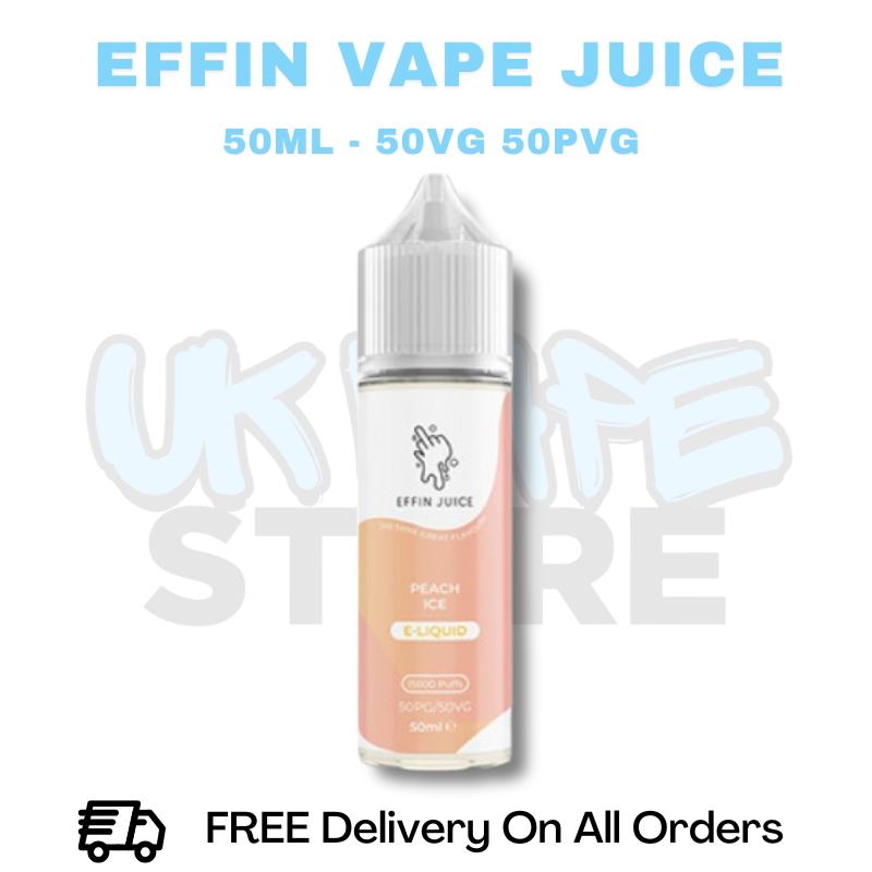 Buy Online Peach Ice Effin Juice Shortfil 50ML