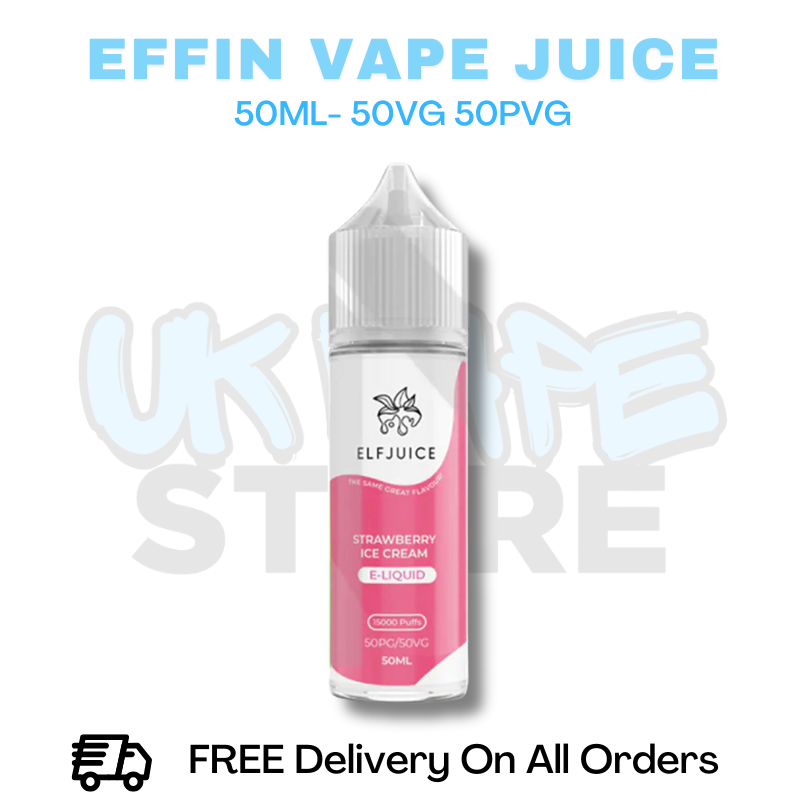 Buy Online Strawberry Ice Cream Effin Juice Shortfil 50ML