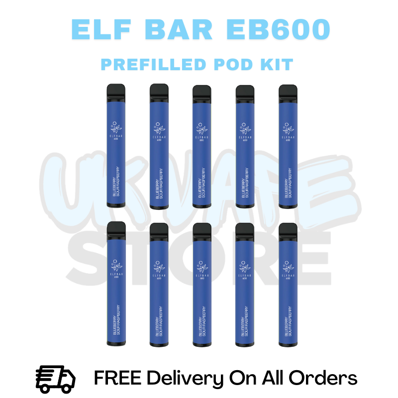 Buy Online Blue Sour Raspberry ELF Bar EB600 Box Of 10