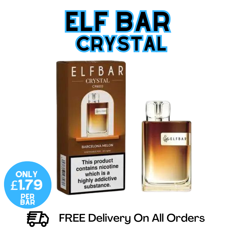 Buy Online Barcelona Melon Elf Bar Crystal 600 Disposable Kit | ONLY £1.79 - UK Vape Store