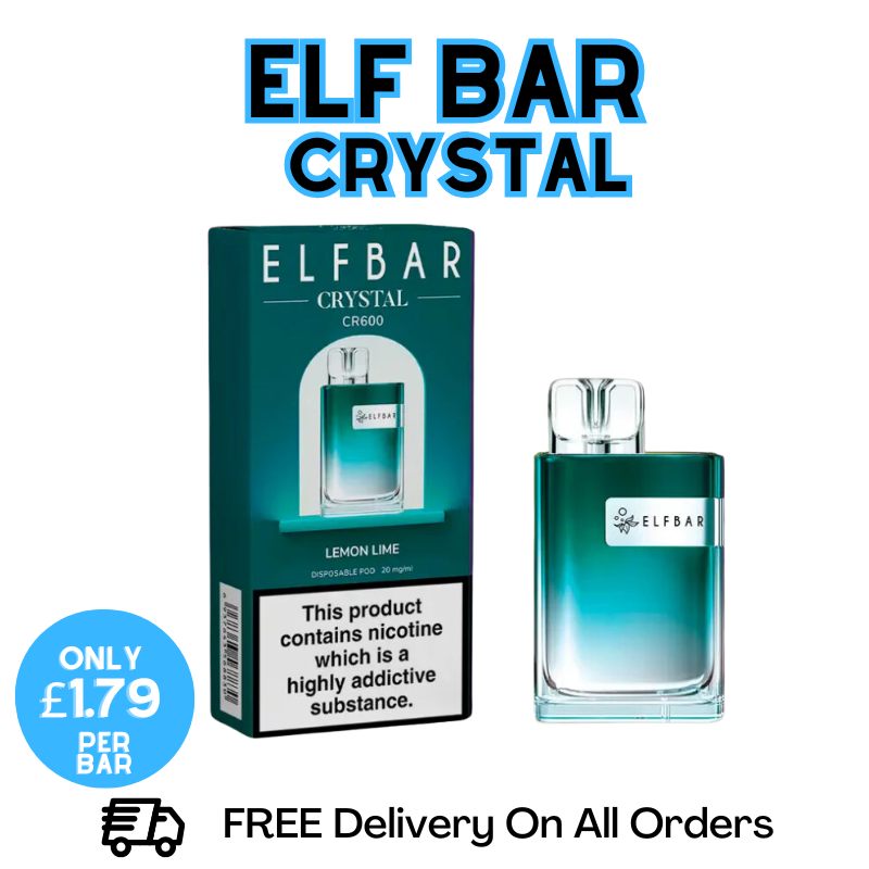 Buy Online Lemon Lime Elf Bar Crystal 600 Disposable Kit | ONLY £1.79 UK Vape Store
