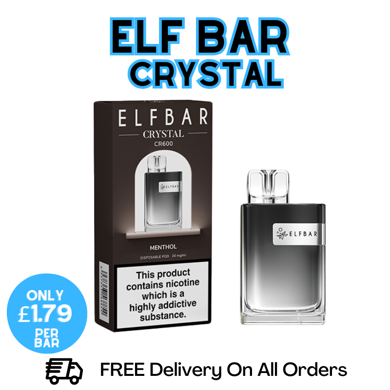 Buy Online Menthol Elf Bar Crystal 600 Disposable Kit | ONLY £1.79 UK Vape Store