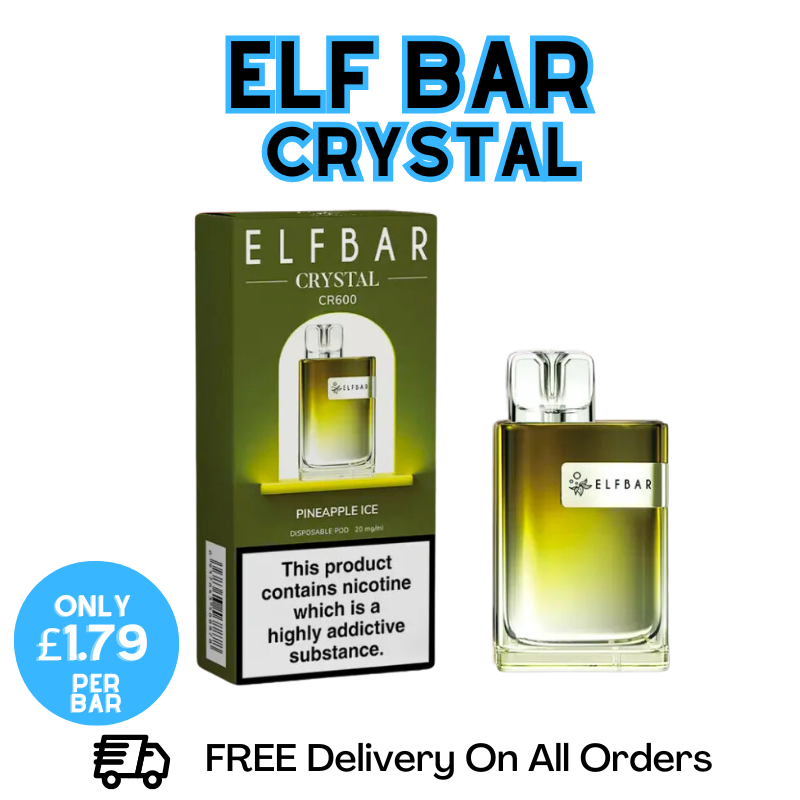 Buy Online Pineapple Ice Elf Bar Crystal 600 Disposable Kit | ONLY £1.79 UK Vape Store