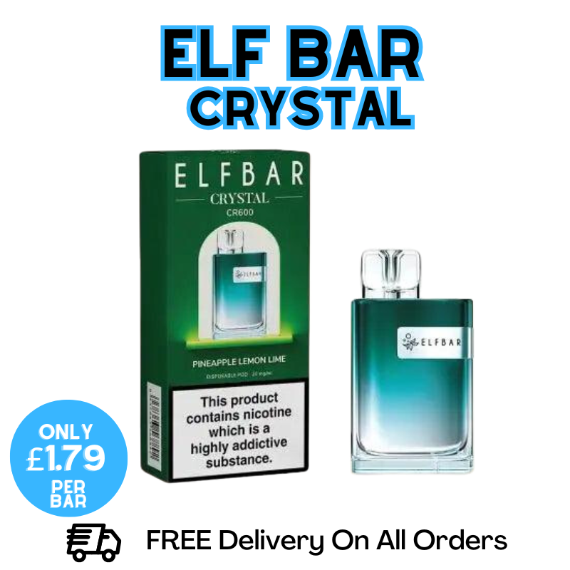 Buy Online Pineapple Lemon Lime Elf Bar Crystal 600 Disposable Kit | ONLY £1.79 UK Vape Store