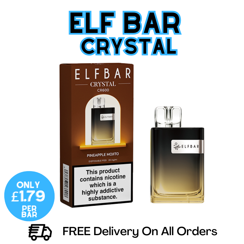 Buy Online Pineapple Mojito Elf Bar Crystal 600 Disposable Kit | ONLY £1.79 UK Vape Store