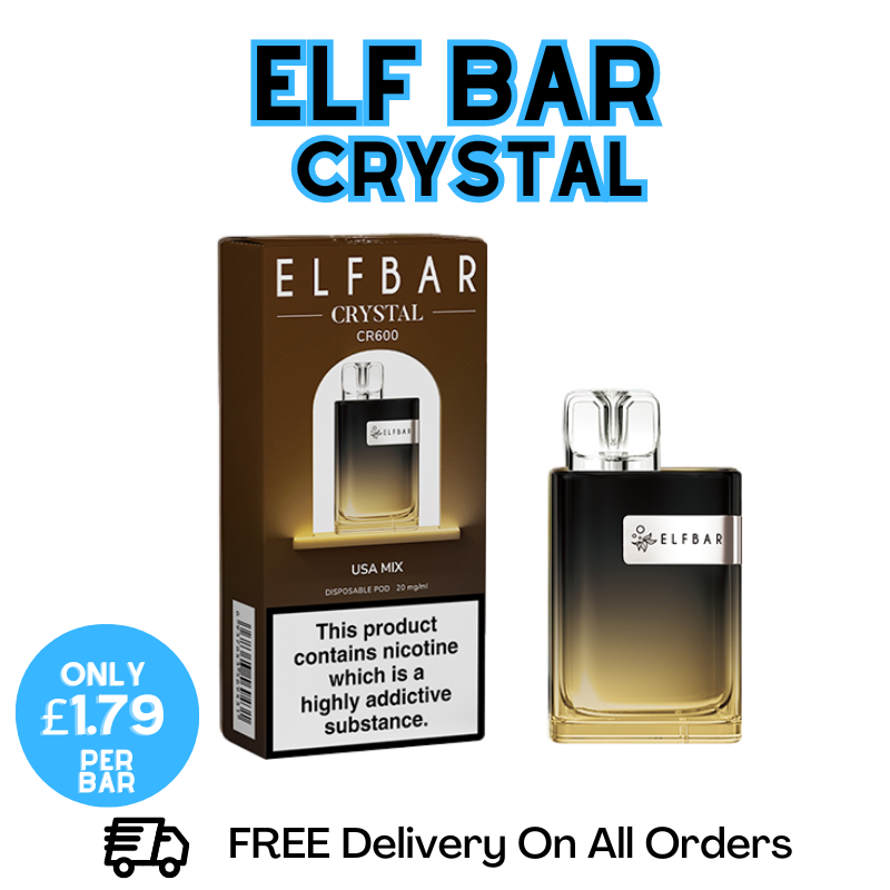 Buy Online USA Mix Elf Bar Crystal 600 Disposable Kit | ONLY £1.79 UK Vape Store