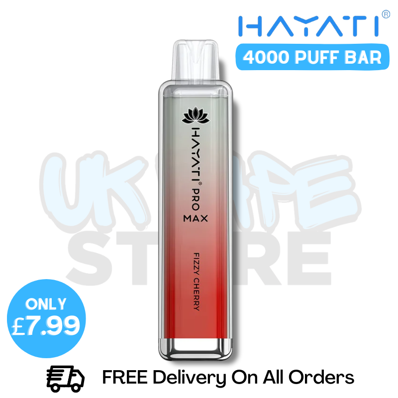 Shop Fizzy Cherry Hayati Pro Max 4000Puffs 4K Disposable - Only £7.99 - UK Vape Store