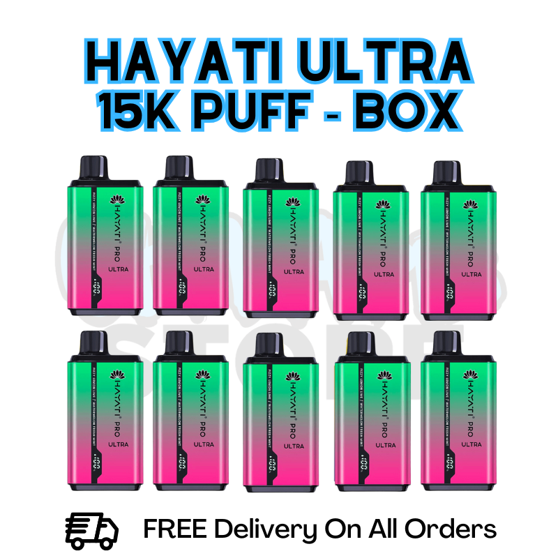 Buy Online Fizzy Lemon & Lime/ Watermelon Fresh Mint Hayati Pro Ultra 15K Puffs Box Of 10 - £85.99