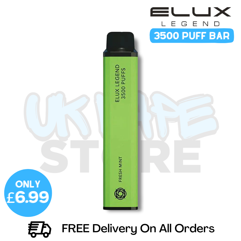 Buy Online Fresh Mint Elux Legend 3500 Puff Vape Kit - ONLY £6.99 - UK Vape Store