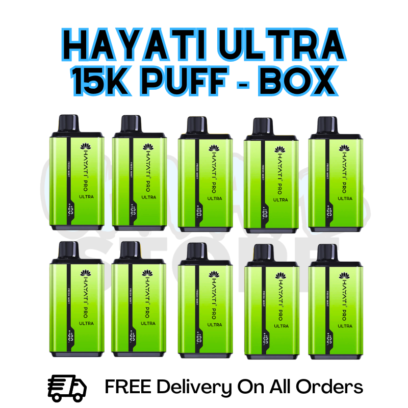 Buy Online Fresh Mint Hayati Pro Ultra 15K Puffs Box Of 10 - £85.99