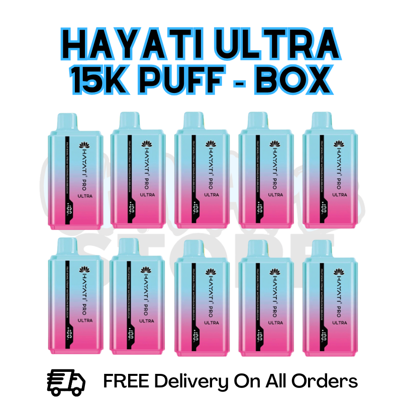 Buy Online Fruit Bomb/ Straw' Watermelon Bubblegum Hayati Pro Ultra 15K Puffs Box Of 10 - £85.99