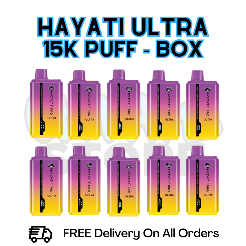 Buy Online Grape Cucumber Apple/ Pineapple Passion Lime Hayati Pro Ultra 15K Puffs Box Of 10 - £85.99