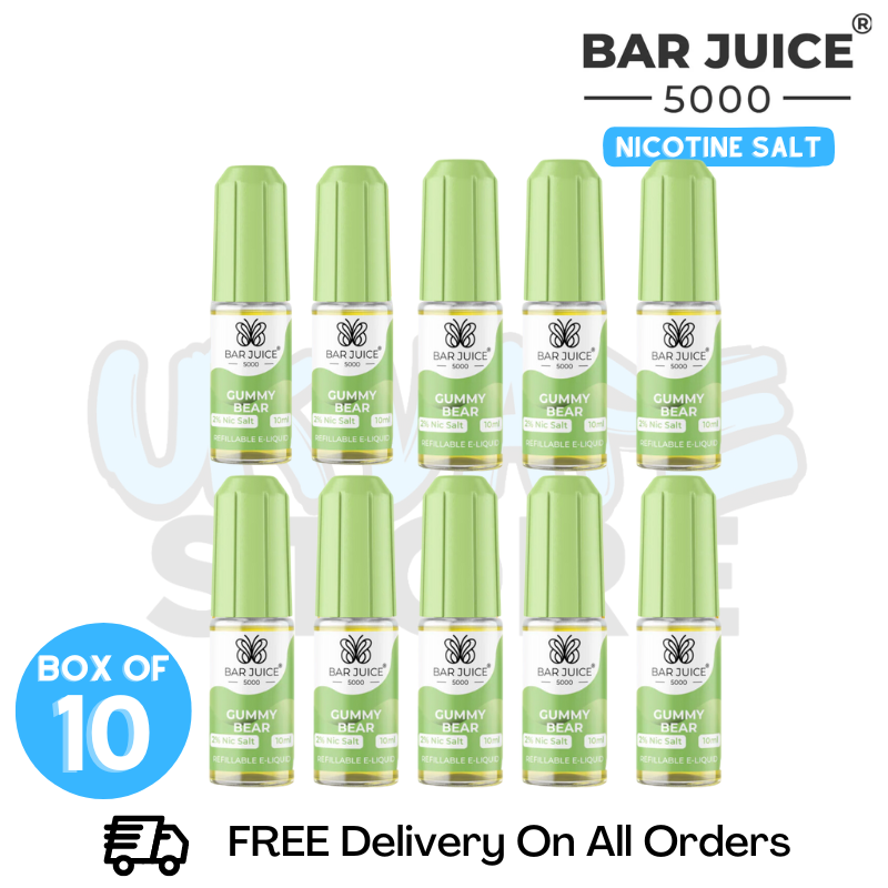 Shop Gummy Bear Bar Juice 5000 Nicotine Salt Pack Of 10 - UK Vape World