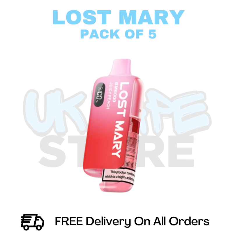 Buy Online Juicy Peach Lost Mary BM6000 6K Puff Box Of 5
