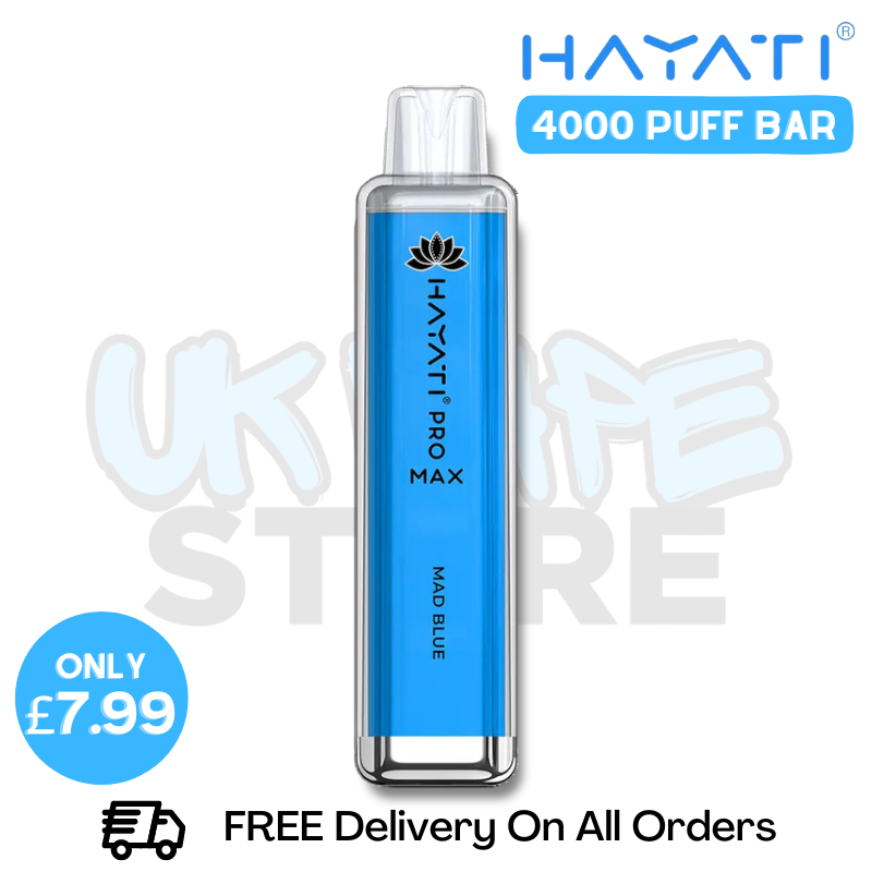 Shop Mad Blue Hayati Pro Max 4000Puffs 4K Disposable - Only £7.99 - UK Vape Store