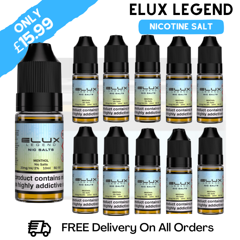 Buy Online Menthol Elux Legend Nicotine Salt Pack Of 10 - UK Vape Store