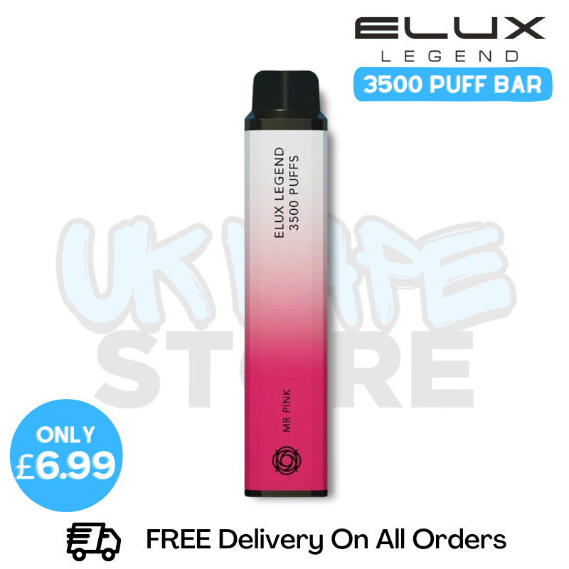 Buy Online Mr Pink Elux Legend 3500 Puff Vape Kit - ONLY £6.99 - UK Vape Store