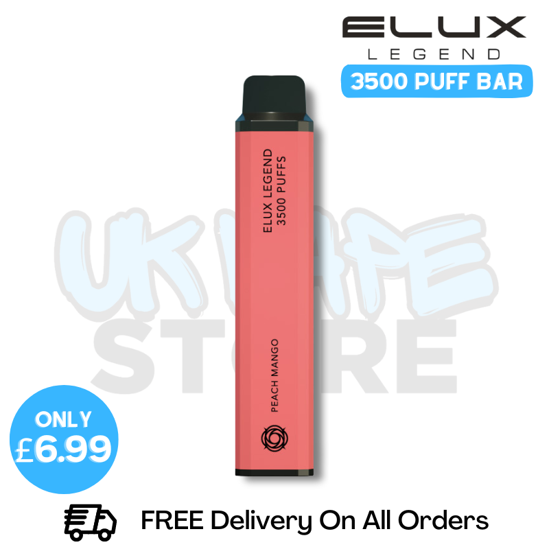 Shop Peach Mango Elux Legend 3500 Puff Vape Kit - ONLY £6.99 - UK Vape World
