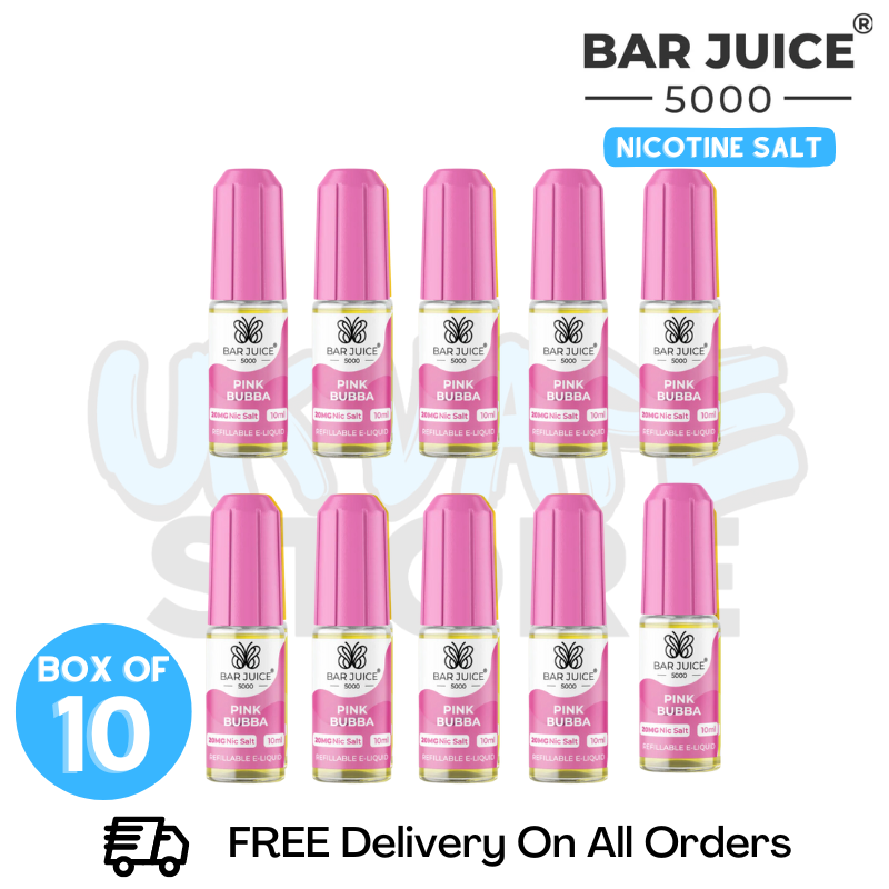 Shop Pink Bubba Bar Juice 5000 Nicotine Salt Pack Of 10 - UK Vape World