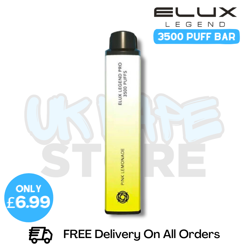 Shop Pink Lemonade Elux Legend 3500 Puff Vape Kit - ONLY £6.99 - UK Vape Store