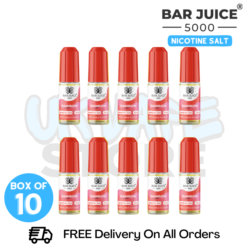 Shop Rainbow Bar Juice 5000 Nicotine Salt Pack Of 10 - UK Vape World
