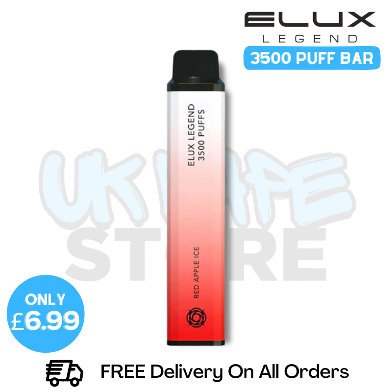 Shop Red APPLE ICE Elux Legend 3500 Puff Vape Kit - ONLY £6.99 - UK Vape World