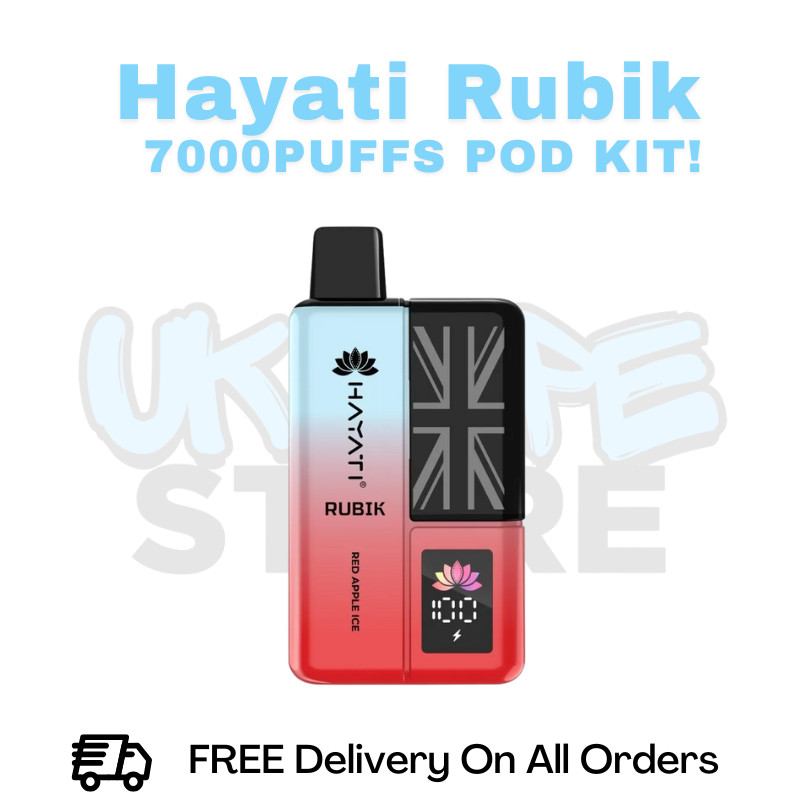 Buy Online Red Apple Ice Hayati Rubik 7000 7K Puff Pod Kit - £6.99