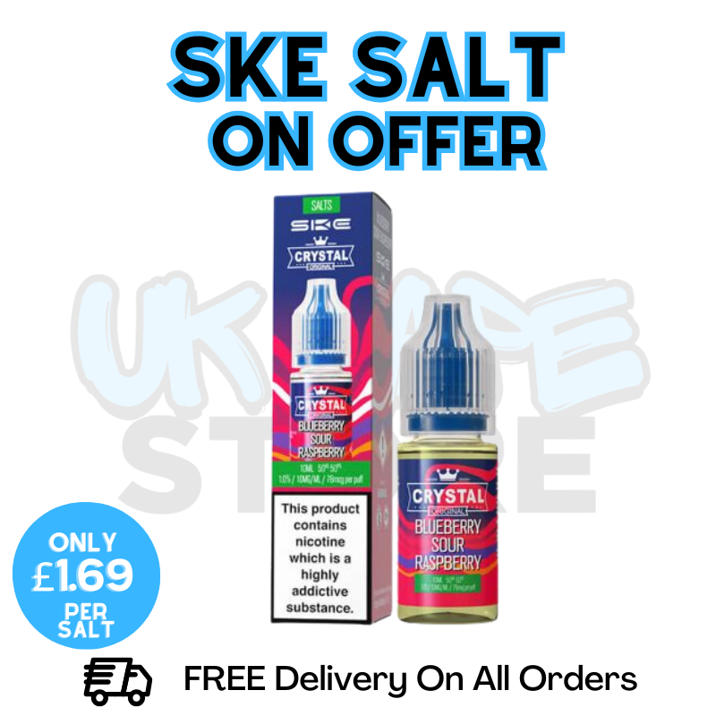 Shop Blueberry Sour Raspberry SKE Crystal Nic Salt | ONLY £1.69 | Lowest Price - UK Vape World