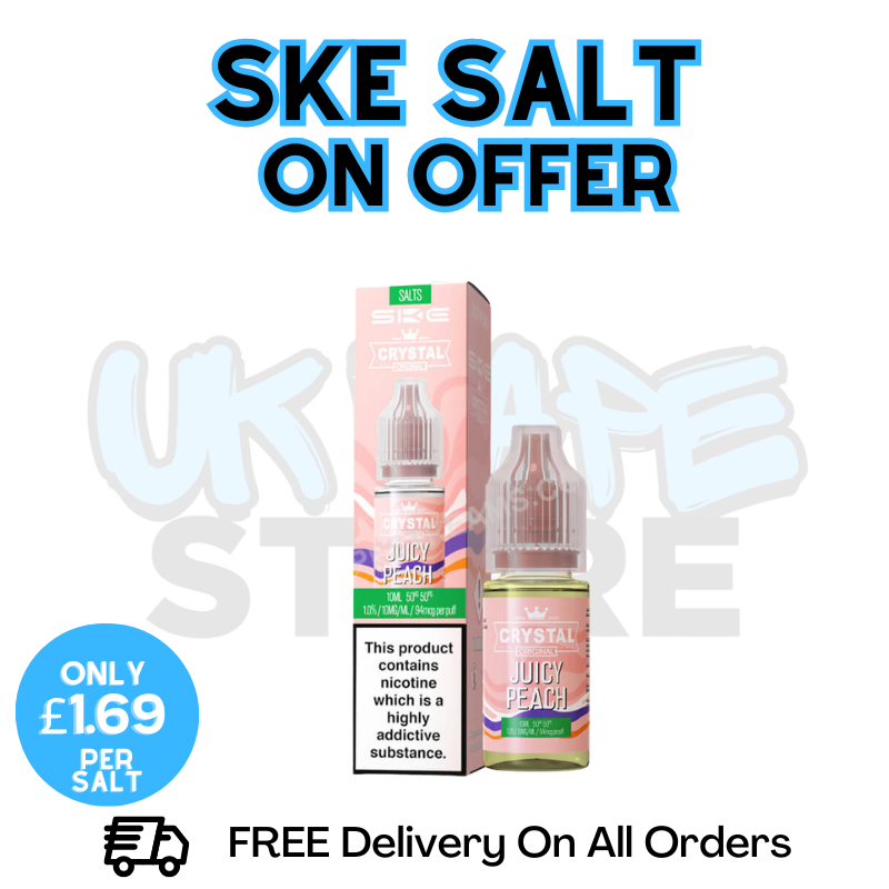 Shop Juicy Peach SKE Crystal Nic Salt | ONLY £1.69 | Lowest Price - UK Vape World