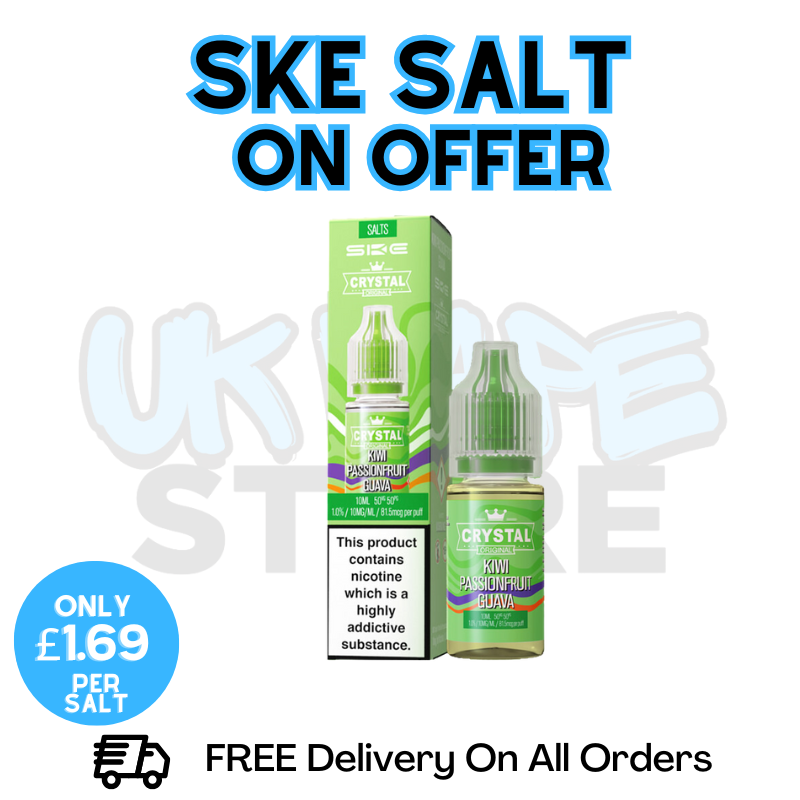 Shop Kiwi Passionfruit Guava SKE Crystal Nic Salt | ONLY £1.69 | Lowest Price - UK Vape World