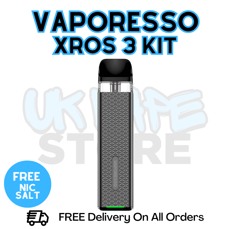 Shop Space Grey Vaporesso Xros 3 Vape Kit - ONLY £16.99 | FREE SHIPPING - UK Vape Store