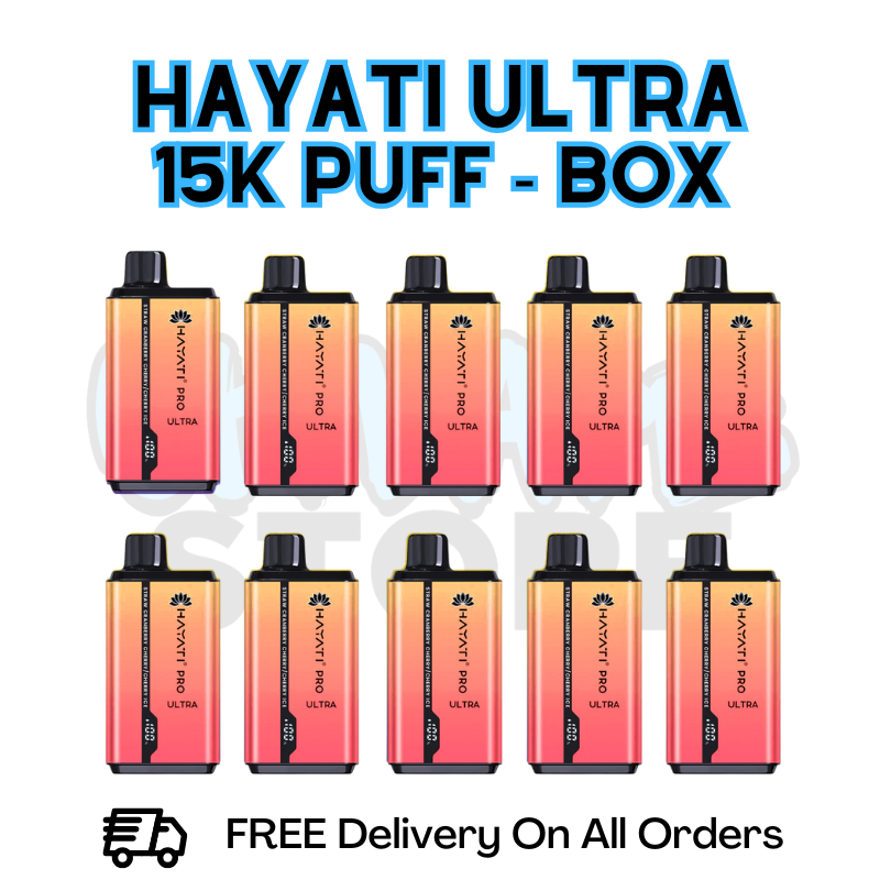 Buy Online Strawberry Cranberry Cherry / Cherry Ice Hayati Pro Ultra 15K Puffs Box Of 10 - £85.99