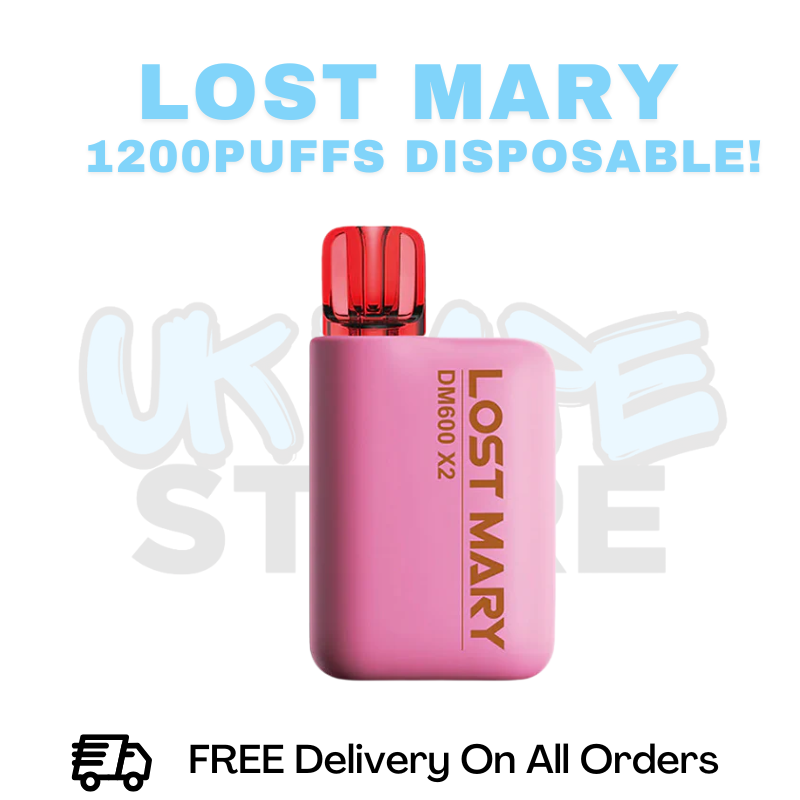 Buy Online Strawberry Ice Lost Mary DM600 X2 1200Puff Disposable Vape Kit