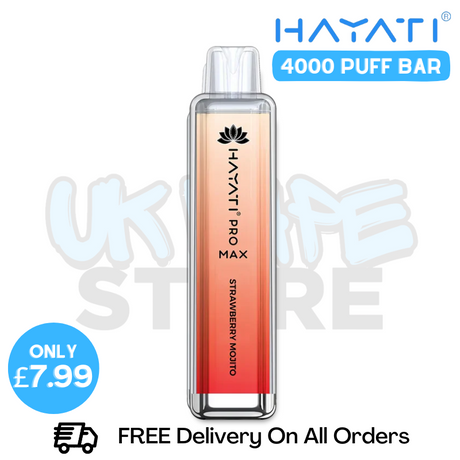 Buy Online Strawberry Mojito Hayati Pro Max 4000Puffs 4K Disposable - Only £7.99 - UK Vape Store