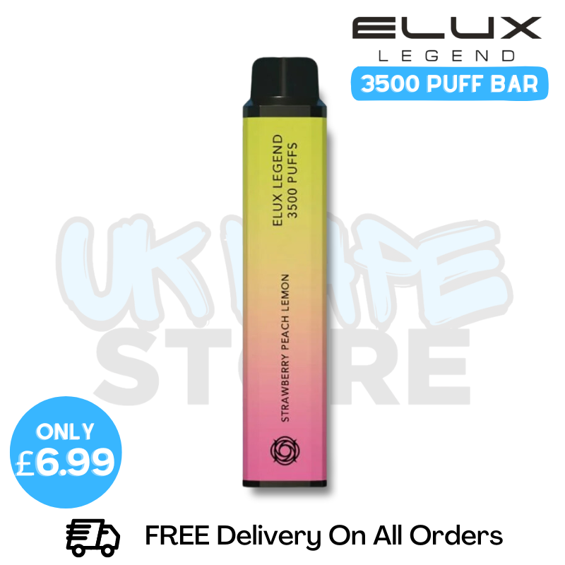 Shop Strawberry Peach Lemon Elux Legend 3500 Puff Vape Kit - ONLY £6.99 - UK Vape Store